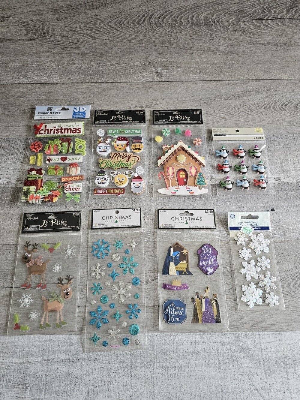 Sticker Lot Christmas Scrapbooking 3D Stickers Holiday Winter RARE Jolee's #138